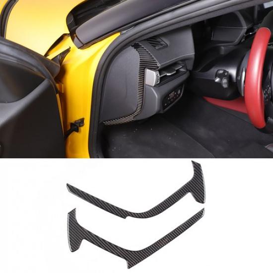 For Toyota Supra A90 19-24 Carbon Fiber Interior Door Anti-collision Cover Trim