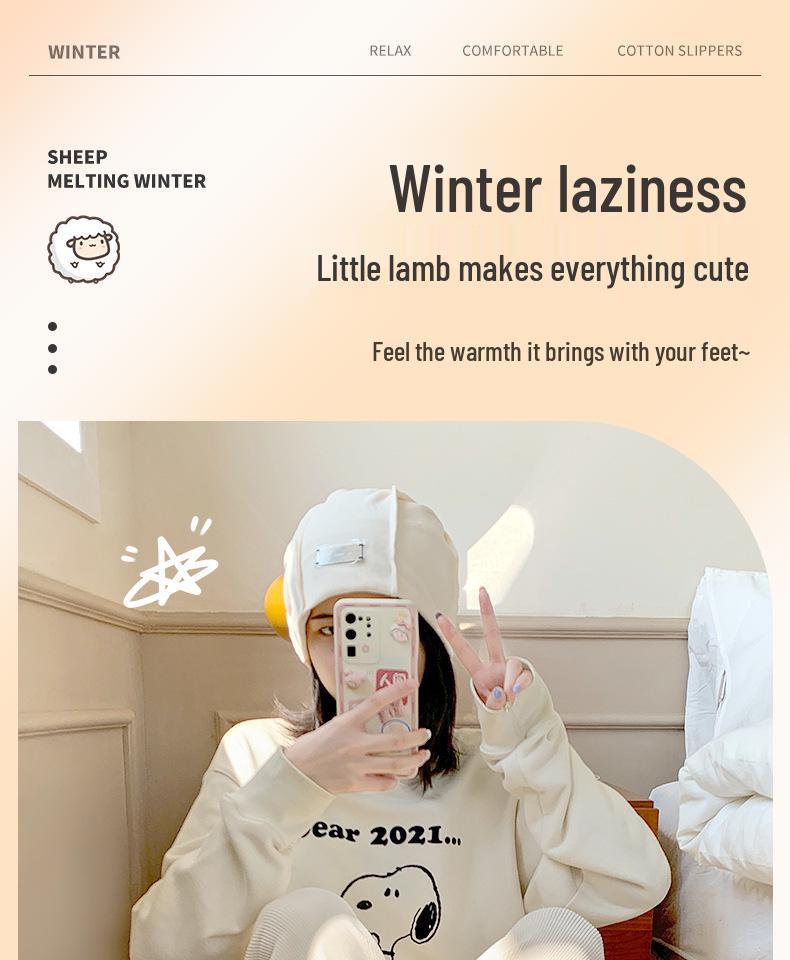 2025 New Postpartum Non-Slip Cotton Slippers for Indoor Winter Wear - Closed Heel, Unisex