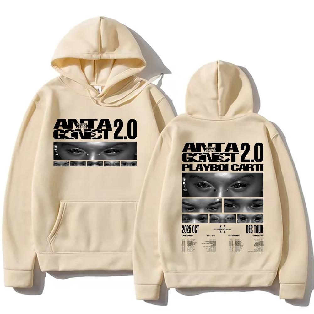 Rapper Hoodies Playboi Carti Antagonist Tour Sweatshirts Men Women Hip Hop Streetwear Male Pullovers Y2K