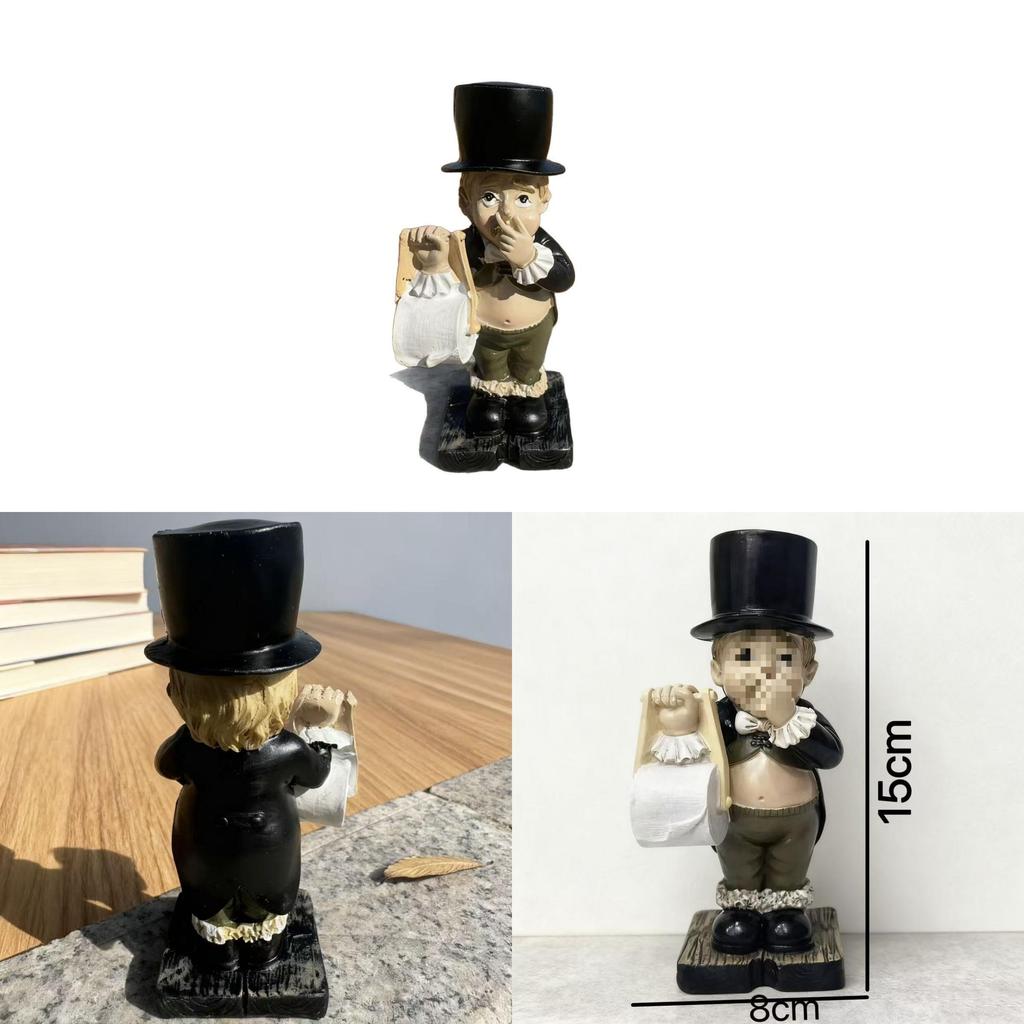 Harz Gentleman Taschentuchhalter Dekoration im Cartoon-Stil für Zuhause und Büro