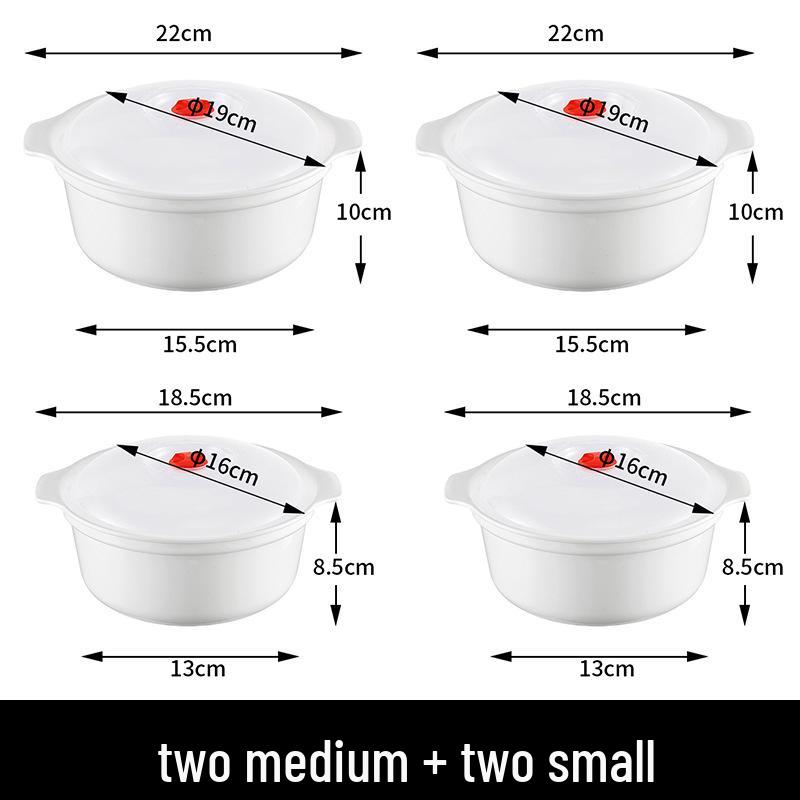 Round High-Temperature Resistant Microwave Lunch Bowl with Lid