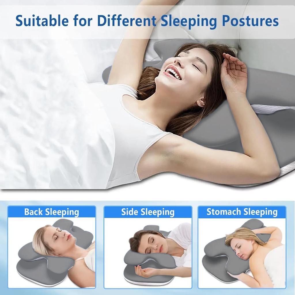 Pillows Bedding Memory Foam Pillowcase with Ice Silk Fabric Cervical Pillow Family Gift Ergonomic Soft Slow Rebound Two Heights