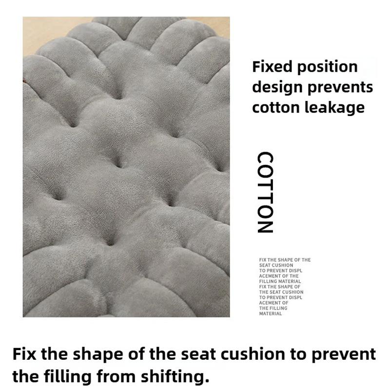 1 Stück Plüsch Heimtextilien Stuhlkissen Warme Baumwollauflage Dicke Matte Einfarbig Keks Kissen Rechteckig