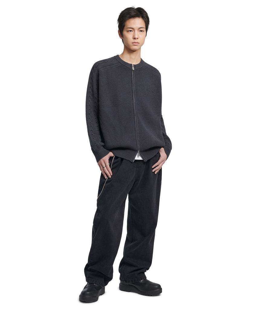 Nomaenyueol Straight Wide Denim Pants - Black