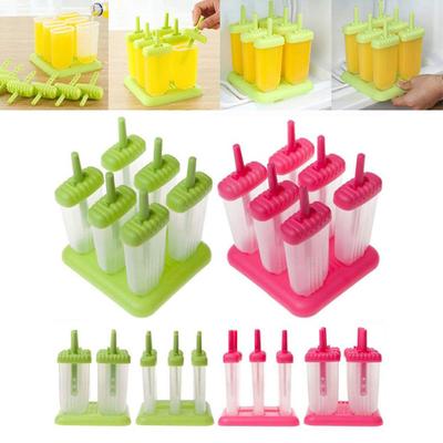 6 Fächer Silikon Sommer Eis am Stiel Eis DIY Maker Form Tablett mit Ständer