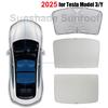 For Tesla Model Y 2025 Model 3 Highland 2024 Sunshade Roof Skylight Sunroof Upgrade Ice Cloth Buckle Front Windshield Sun Shade