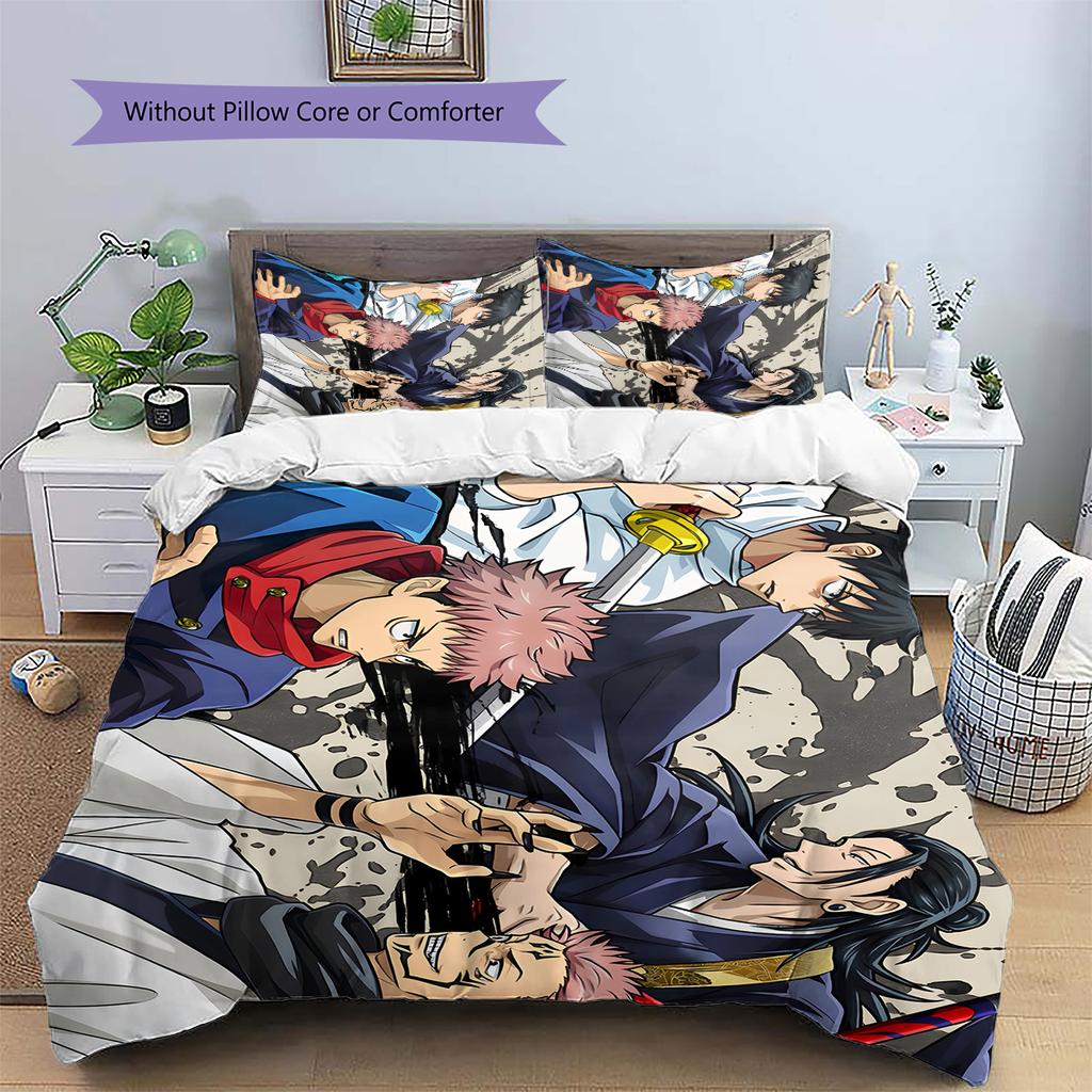 Jujutsu Kaisen Classic Manga Bedding Set Duvet Cover Pillowcase No Filler, Soft Home Bedroom Decor, Perfect Gift for Fans.chl