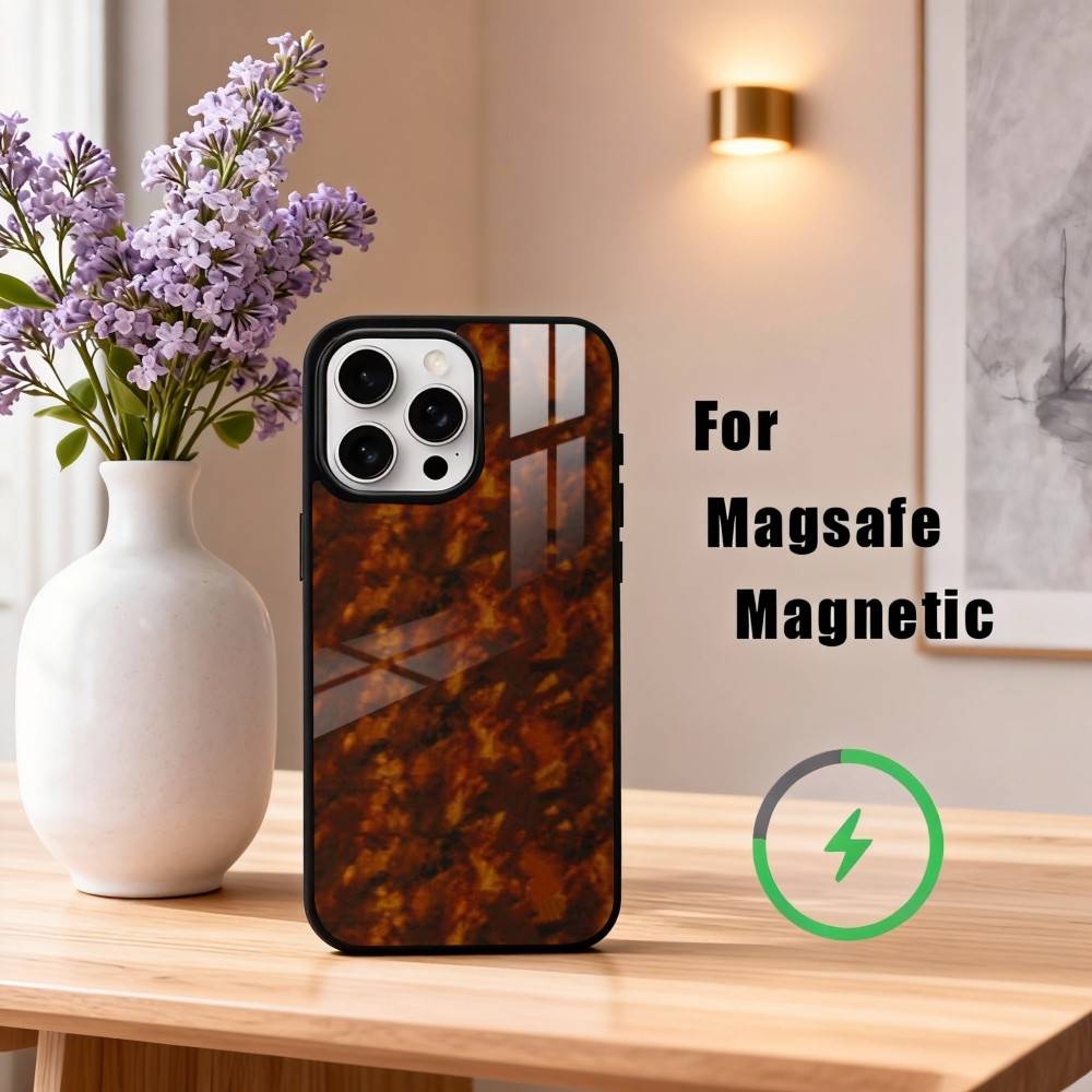 T-Tortoise Shell Marble  Phone Case For iPhone17,16,15,14,13,12,11 Plus,Pro Max Magnetic For Magsafe Wireless Charging