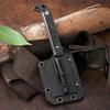 Multi-functional Outdoor EDC with Bottle Opener, Whistle, Chain, Shovel, Knife, Ice Hammer, and Straight Knife.