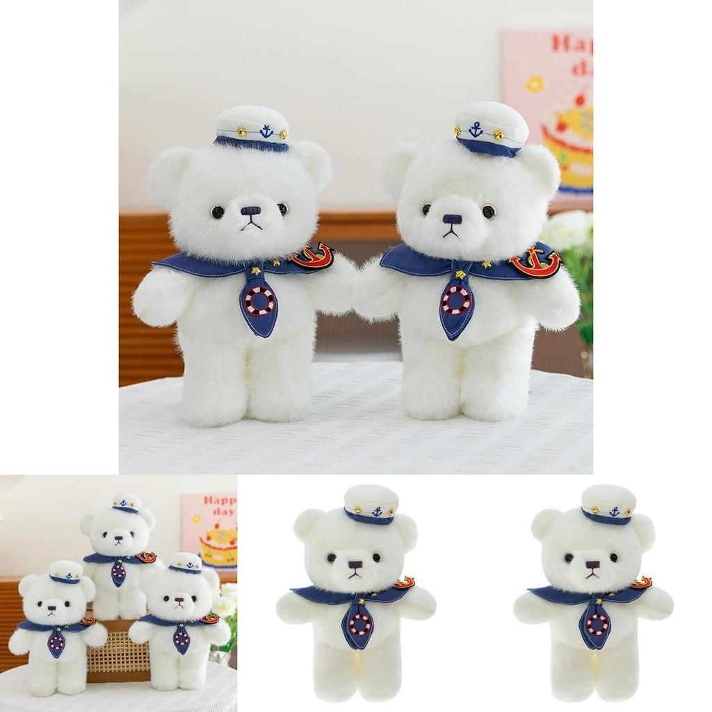Orsacchiotto Peluche Carino Cartone Animato Vestito da Marinaio Giocattolo Compagno per Bambini per Giocare e Comfort