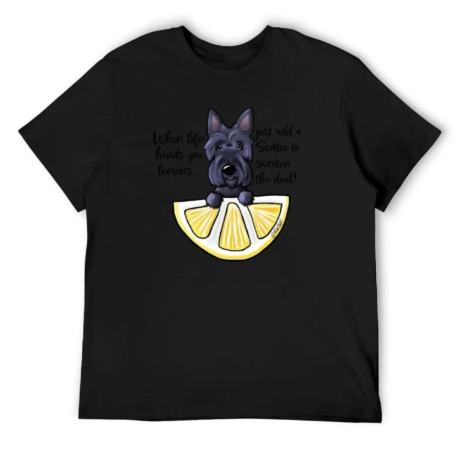 

KiniArt Life Lemons Scottie T-Shirt oversized clothes essential t shirt men clothes XXXXXL різнокольоровий