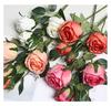 4 Head Simulated Roses Birthday Valentine's Day Wedding Home Fake Bouquet Silk Flower Decoration Floral Arrangement Flower Wall
