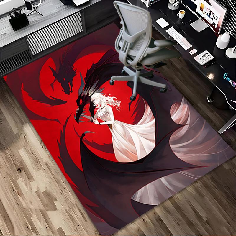 Dragon Maiden Living Room Non-Slip Area Rug Soft Carpet for Bedroom Game Playroom Sofa Office Home Decor Doormat Christmas Gift C9211401