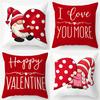 Vikama 4 Valentine'S Day Pillowcases, Heart And Gnome Designs, Machine Washable, Perfect For Home Sofa Decor