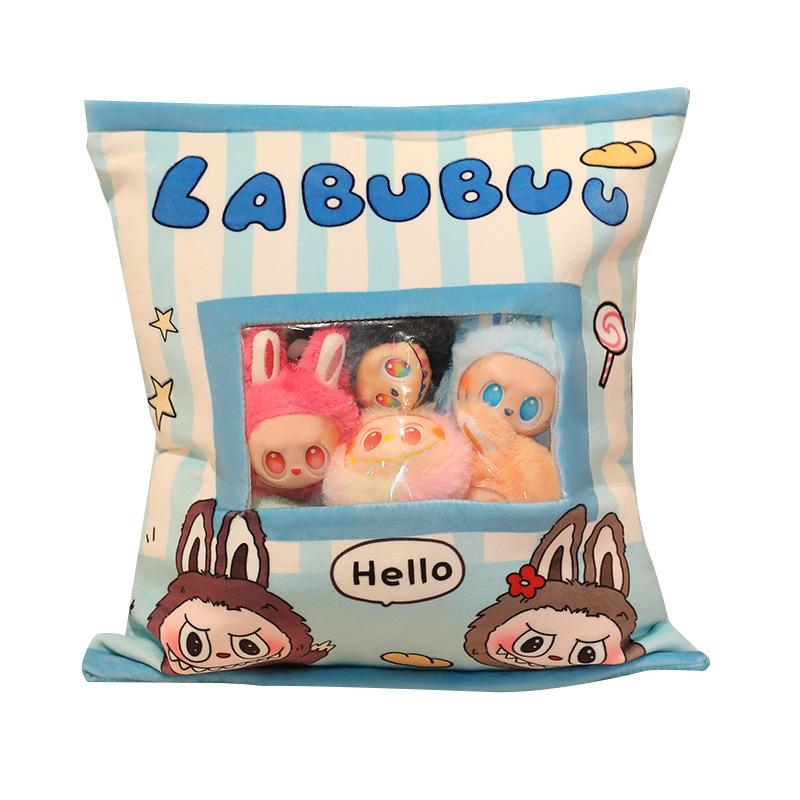 Cartoon Rabu Bag Snack Pillow Contains 7 Plush Small Pendant Bag Keychain Dolls