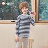 Yingbolun Boys' Pure Cotton Half-High Collar Thermal Underwear Set