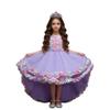 Colorful Princess Puffy Wedding Dress for Girls with Train
