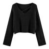 Trendy V-Neck Faux Mink Fur Sweater for Women - Autumn/Winter Cozy Knit Top