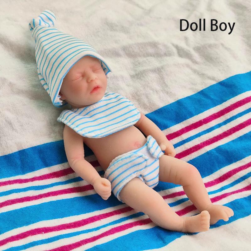 15cm Mini Palm Simulation Doll Maddie Dress Up Playmate Toy Doll Kid Birthday Gift 6 Inch Solid Silicone Full Body Reborn Baby Doll for Girl and Boy