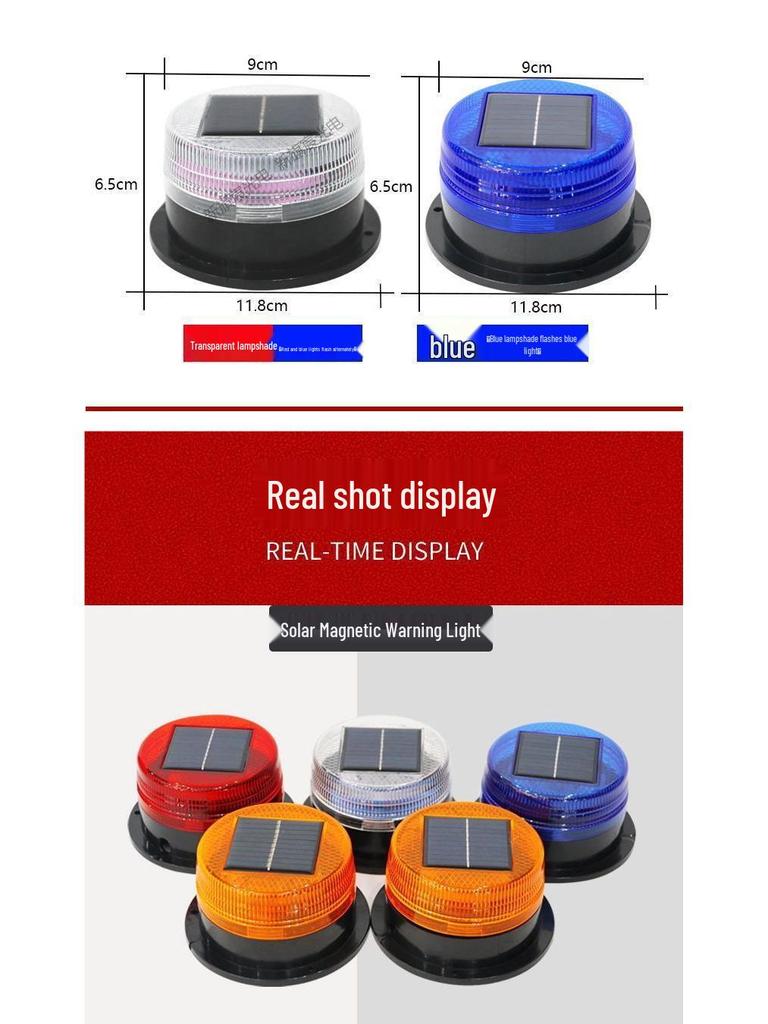 Solar-Powered Magnetic Vehicle Strobe Light - Engineering and Safety Warning Light