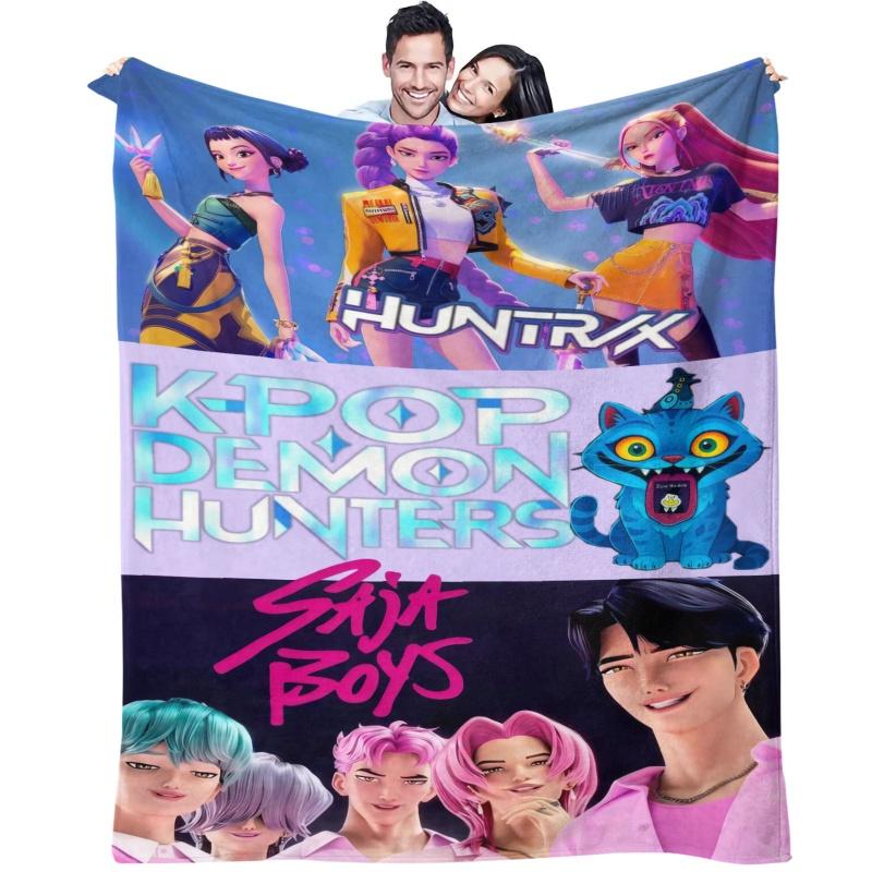K-Pop Demon Hunters Blanket Super Warm Comfortable Flannel Throw Blanket Fan Gifts for Home Leisure Camping Travel