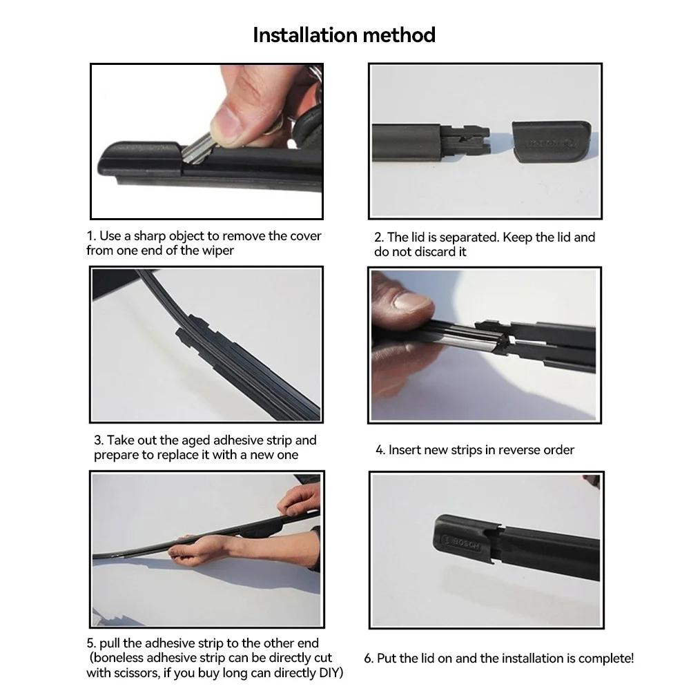 Car Wiper Blade Windscreen Wipers Insert Natural Rubber Strip 10mm Windscreen FR Wipe Car Accessories
