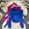 Sexy One-shoulder Long-sleeved Women's Fall Atmosphere Sense Slim Flutter Bottoming Tops
