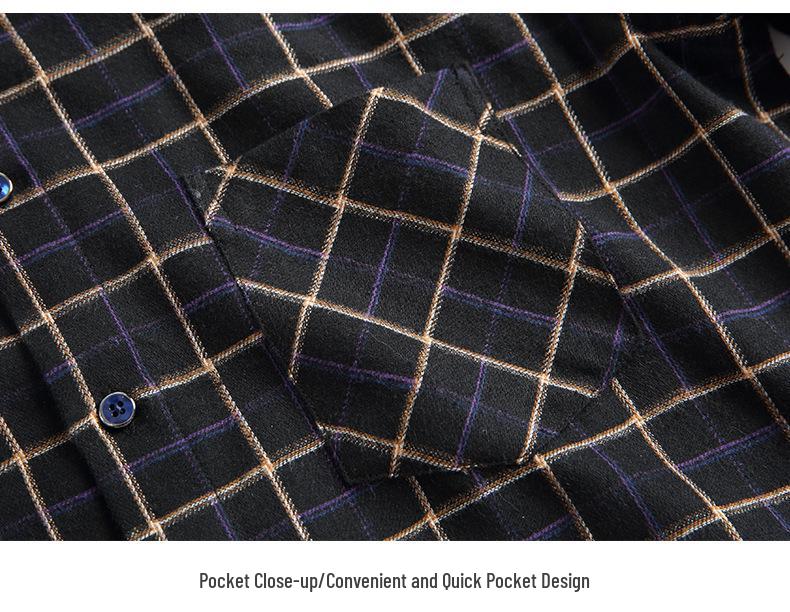 Men's Trendy Plaid Slim Fit Long Sleeve Shirt - Comfortable & Casual.