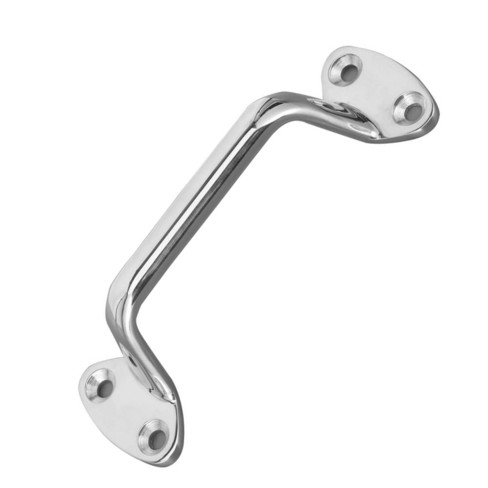  Large 5.81" 316 Stainless Steel Marine Door Handle – Heavy-Duty Mirror Polish – For Yachts, Boats, RVs, Bathrooms – 4-Hole Mount