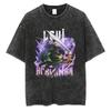 Attack On Titan Vintage Washed Cotton T Shirt Oversized Streetwear Armin Arlert Colossal Titan Devil of Paradis