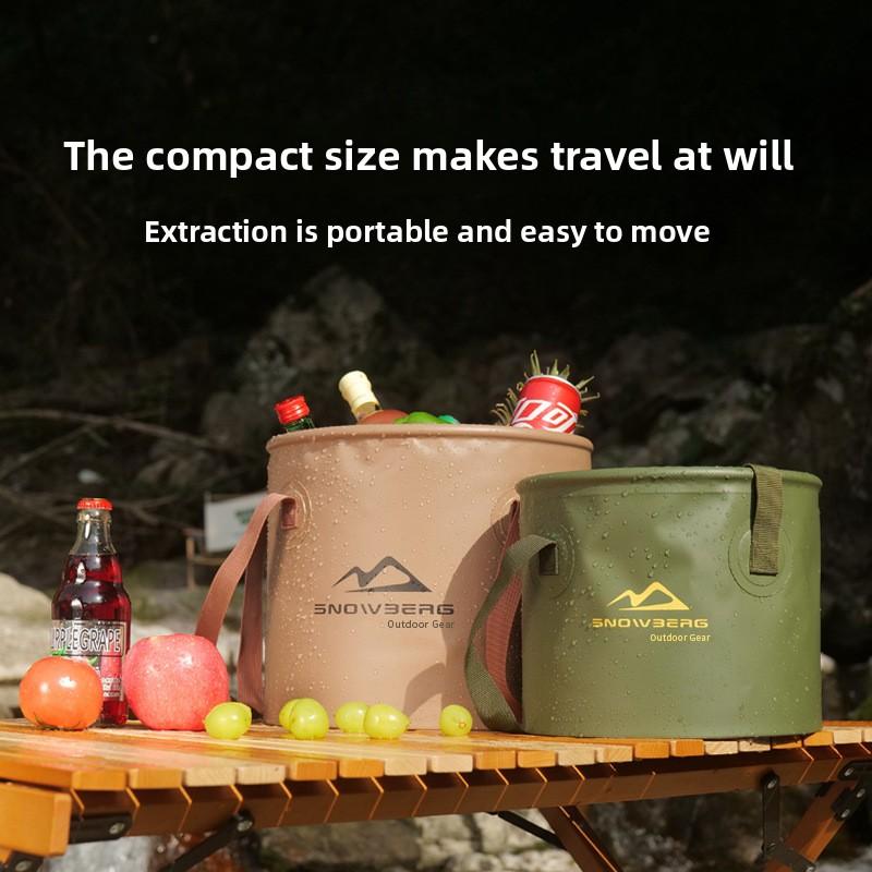 2pcs/set Portable Collapsible Water Bucket for Camping Fishing Picnic - PVC Outdoor Storage Container with Handle Lightweight