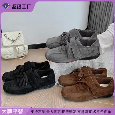 Yuanlitong Retro Lace-up Velcro Flat-soled Casual Shoes Ballet Training Shoes Comfortable Soft Soles Not Tired Feet Sports Shoes
