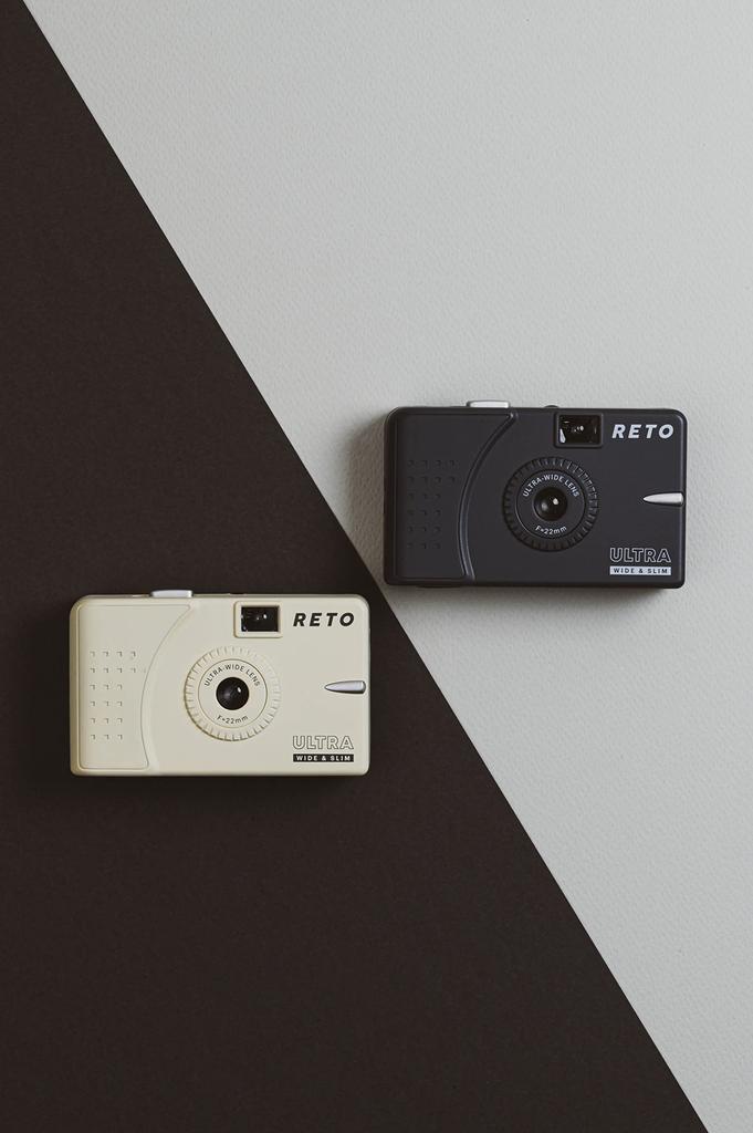 RETO Ultra Wide Slim 35mm opakovaně použitelná filmová kamera pro denní světlo 22mm širokoúhlé ostření Snadné použití & - Objektiv, zdarma, lehký, (Krém)