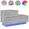 Nightstand with LED Lights Grey Sonoma 70 X 36 X 40.5 Cm