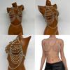 Multi Layer Pearls Beaded Halter Neck Bra Vest for Women Hollowed Chest Chain Body Jewelry Bralette Raves Party Clubwear