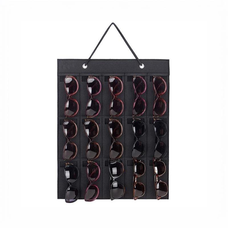 15 Fächer Brillen Organizer Aufbewahrung Wandbehang Tasche Multifunktional Faltbar Sonnenbrillen Brillen Behälter