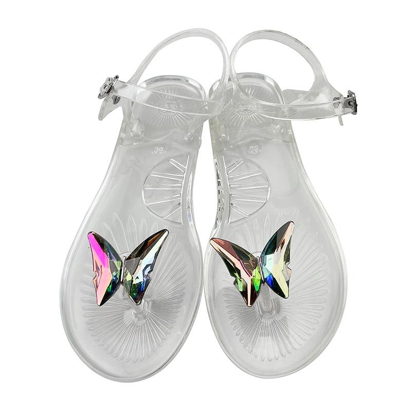 Y2 Jelly Sandalen Vlinder Ingelegd Baksteen Mode Transparante Pvc Schoenen