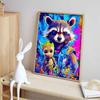 DIY Diamond Painting Groot and Raccoons Cross Stitch Kit Mosaic Art Diamond Painting Full Circle Diamond Home Decoration