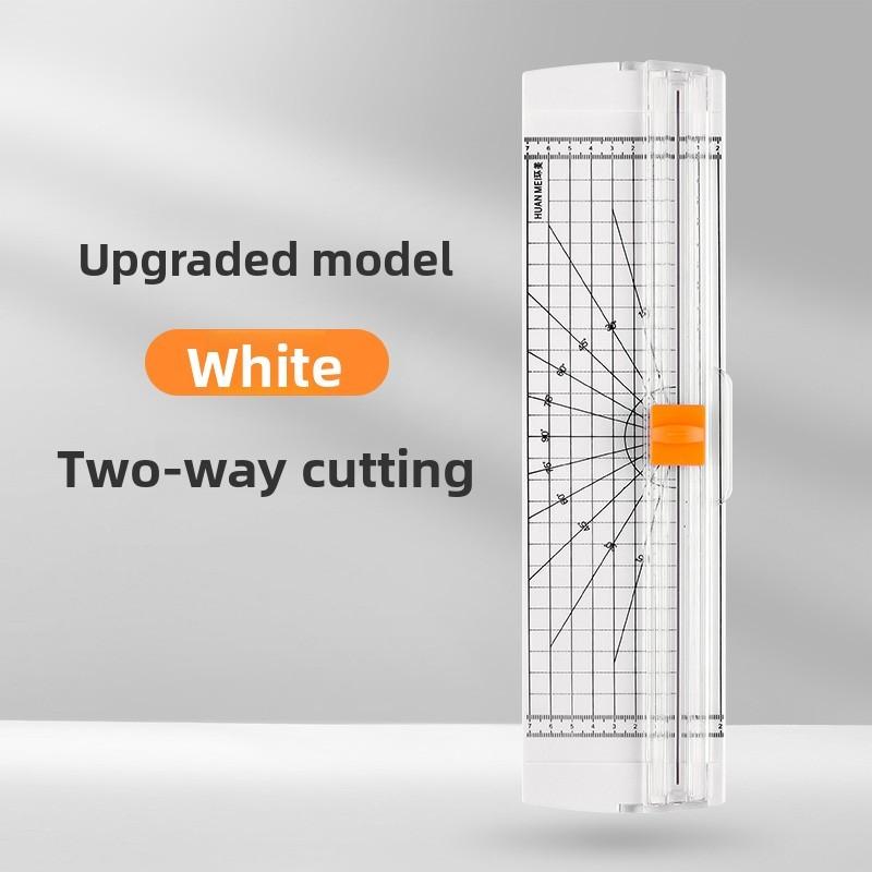 Included Small Portable Plastic Paper Cutter With Dual Blade For Crafts And Office Use
