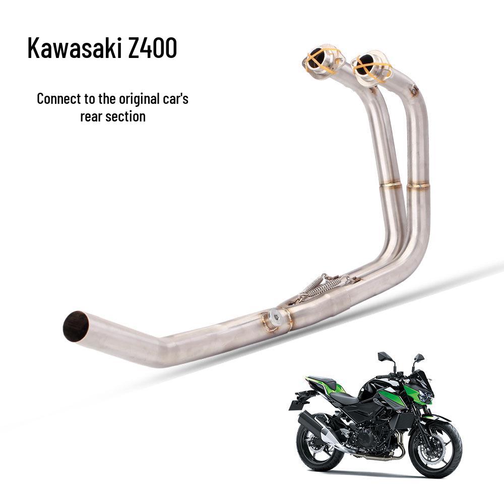 Motorcycle Moped Exhaust Front Section for Z400 - Easy Non-Destructive Installation