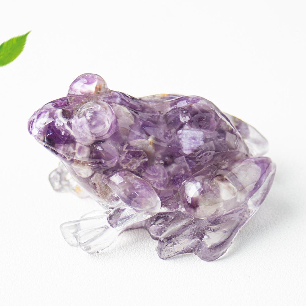 

Water Crystal Resin Frog Figurine For Home Decor And Collectible Gift Style R