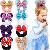 3 Pcs Cute Mouse Ears Hair Scrunchies 12 Styles Velvet Bows for Women Girls Birthday Date Amusement Park Party Hair Bands