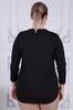 Women's Big Size Blouse Black Plain Long Sleeve Blouse G053W1
