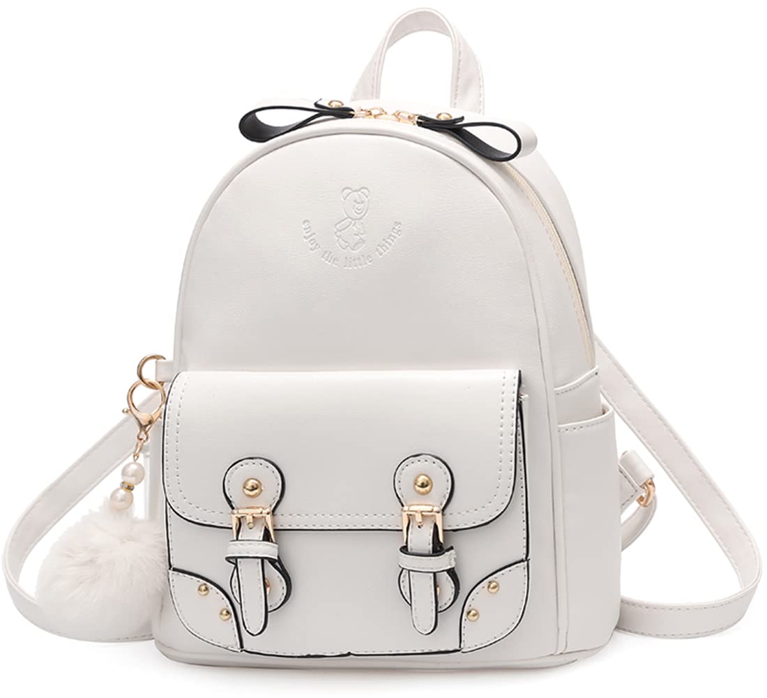

Backpack for water popular [manukori] women, small, girls, cute, leather, repellent, (white) білий