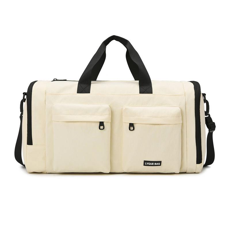 

Дорожная сумка, Студенческая сумка большой вместимости для коротких поездок, сумка для упражнений, йоги и фитнеса бежевый