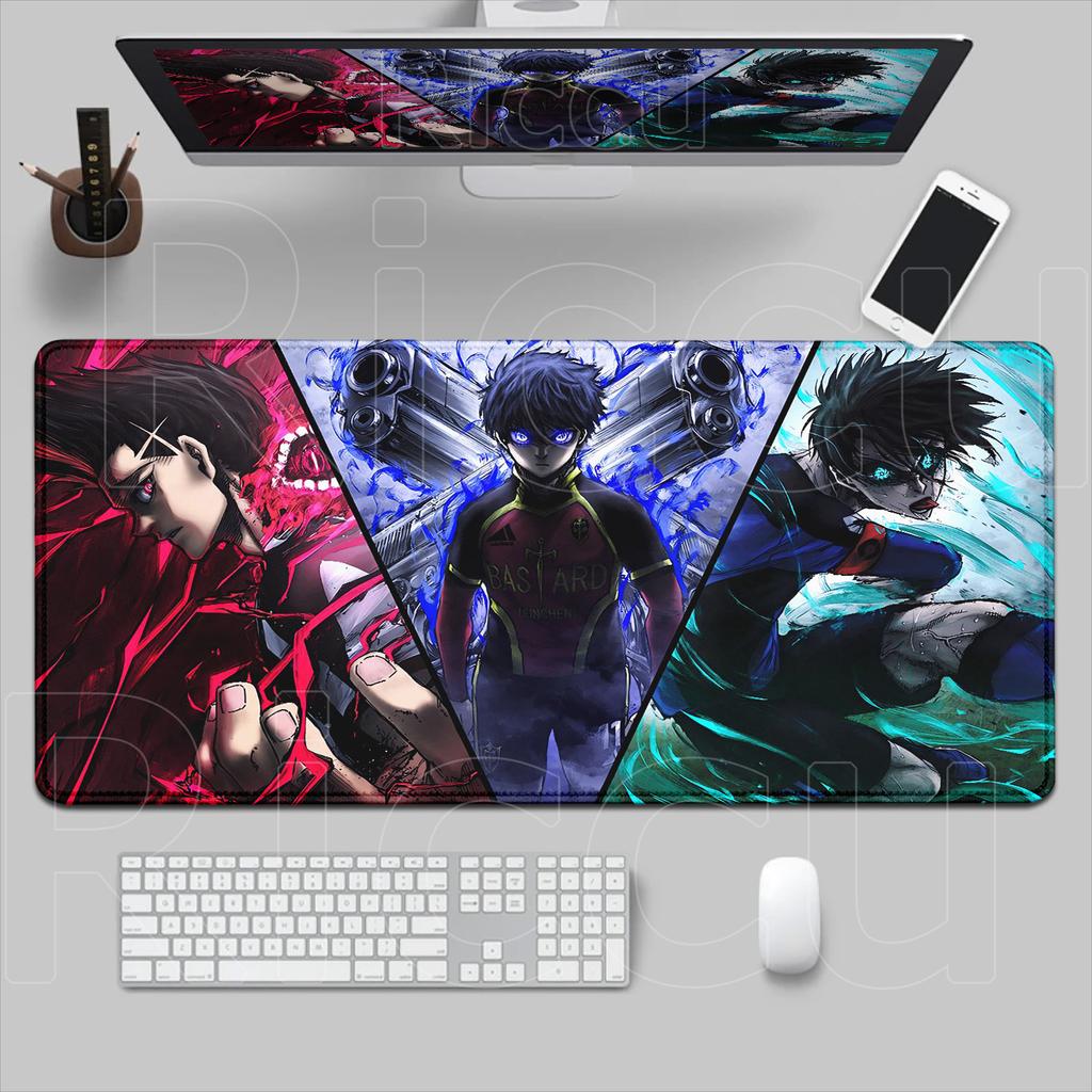 Hot Anime Blue Lock Mousepad HD Printing Computer Gamers Locking Edge Non-slip Rubber Mouse Pad XXL 90x40cm Keyboard PC Desk Pad