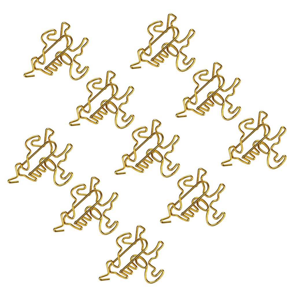 10pcs Office Paper Clips Innovative Animal Shape Golden for Bookmark Photo Holder Decoration