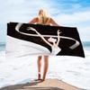 Watercolor Gymnastic Elegant Dance Girl Beach Towel Ballet Girl Soft Absorbent Bath Towel Quick Dry Towel for Bathroom Hotel Gym