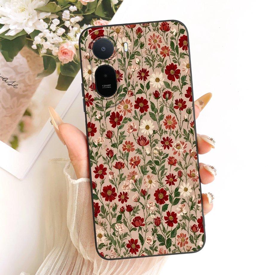 For Xiaomi Redmi A7 Pro Poco C85X Phone Case Floral Daisy Aesthetic Moon Nigth Bow Pattern Funda Soft Matte Silicone Back Cover