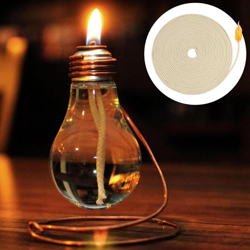 1 Roll 10m Round Oil Lamp Wicks Replacement cotton braided wicks Handmade Candle Making Supplies for Kerosene Alcohol Burner